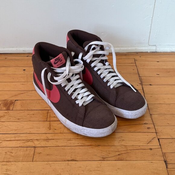 Nike SB Blazers Mid Brown & Pink - Picture 1 of 4